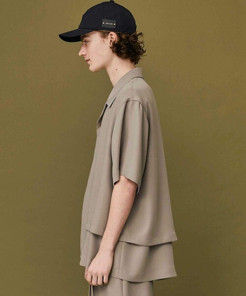 CULLNI(クルニ)の「FRONT LAYERED SHORT SLEEVE SH(その他・メンズ・その他/BLACK/GREY BEIGE/BLUE・1/2)」の5枚目の写真
