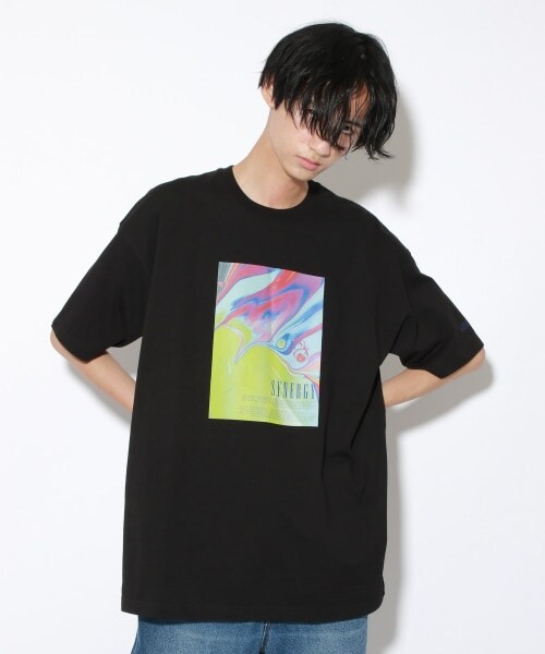 PAGEBOY（ページボーイ）の「【PAGEBOYLIM】オイルアートＴ【WEB先行予約】（トップス・レディース・オフホワイト/ブラック・M, L）」の2枚目の写真