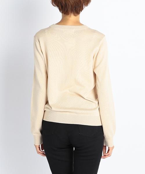 DOUBLE NAME（ダブルネーム）の「【STYLE BOOK掲載】しまうまＦＡＣＥニットトップス（トップス・レディース・チャコールグレー/キナリ/杢グレー・FREE）」の5枚目の写真