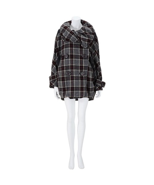 mercibeaucoup,(メルシーボークー)の「メルシーボークー、 / チェック / コート(ジャケット/アウター・レディース・beige/charcoal gray・01)」の2枚目の写真