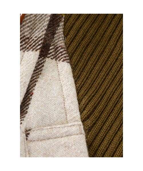 mercibeaucoup,(メルシーボークー)の「メルシーボークー、 / チェック / コート(ジャケット/アウター・レディース・beige/charcoal gray・01)」の4枚目の写真