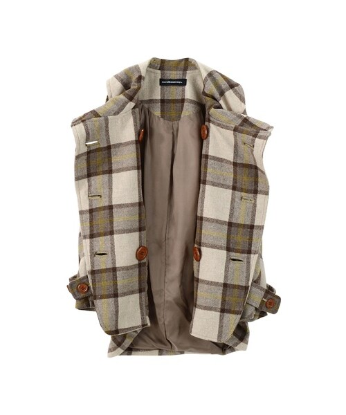 mercibeaucoup,(メルシーボークー)の「メルシーボークー、 / チェック / コート(ジャケット/アウター・レディース・beige/charcoal gray・01)」の7枚目の写真