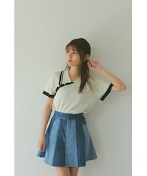 Boka nii | バイカラーデニムスカート(デニムスカート)