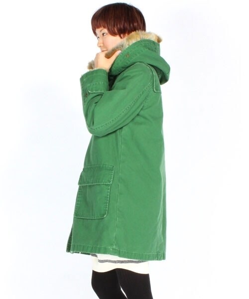 RNA-N（アールエヌエーエヌ）の「カラーボアコート（ジャケット/アウター・レディース・フォレストグリーン/チャコールグレー/ネイビー・M）」の5枚目の写真