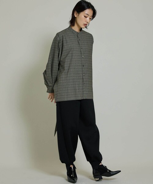 beautiful people（ビューティフルピープル）の「ダブルエンドツイードチェックフレアブラウス 1145106007（その他・レディース・BEIGE・36）」の6枚目の写真