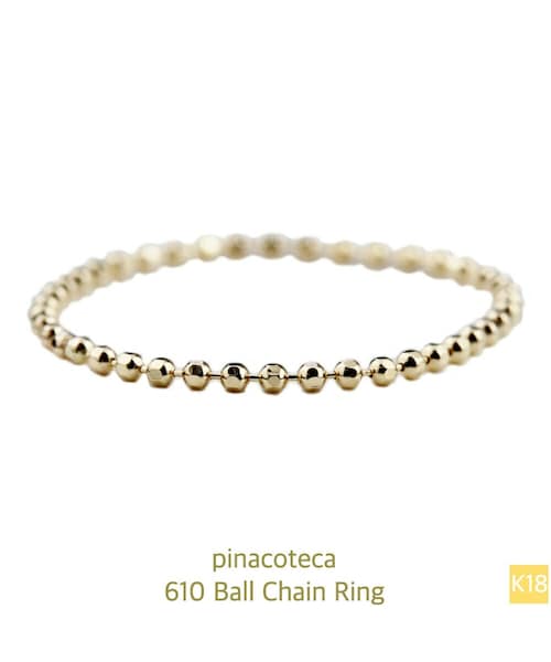 pinacoteca(ピナコテーカ)の「ピナコテーカ 610 ボールチェーン リング ピンキーリング(リング・レディース・ゴールド・マイナス5号から13号)」の1枚目の写真
