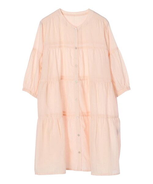 earth music&ecology（アースミュージックアンドエコロジー）の「ティアードチュニック（ワンピース/ドレス・オフホワイト/ブラック/サックスブルー/ピンクベージュ/エクリュ・F）」の6枚目の写真