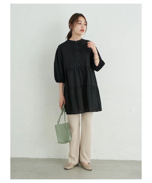 earth music&ecology（アースミュージックアンドエコロジー）の「すきな丈カットリブパンツ（パンツ・ブラック/ブラウン/ミント/エクリュ・F）」の8枚目の写真