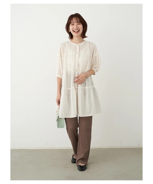 earth music&ecology（アースミュージックアンドエコロジー）の「すきな丈カットリブパンツ（パンツ・ブラック/ブラウン/ミント/エクリュ・F）」の14枚目の写真