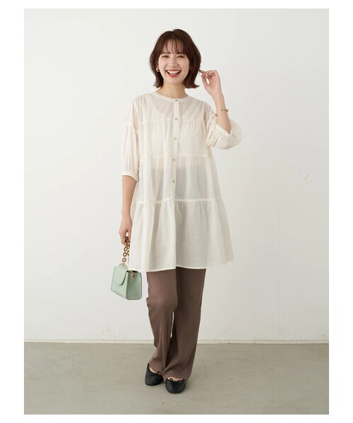 earth music&ecology（アースミュージックアンドエコロジー）の「すきな丈カットリブパンツ（パンツ・ブラック/ブラウン/ミント/エクリュ・F）」の15枚目の写真