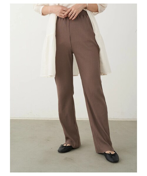 earth music&ecology（アースミュージックアンドエコロジー）の「すきな丈カットリブパンツ（パンツ・ブラック/ブラウン/ミント/エクリュ・F）」の13枚目の写真