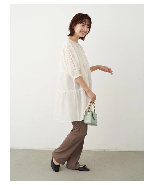 earth music&ecology（アースミュージックアンドエコロジー）の「すきな丈カットリブパンツ（パンツ・ブラック/ブラウン/ミント/エクリュ・F）」の16枚目の写真