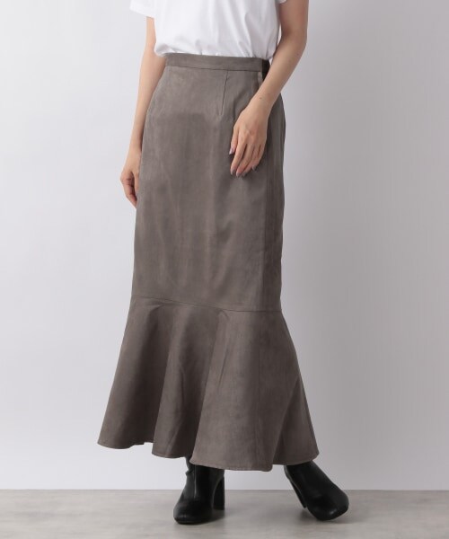 LOWRYS FARM（ローリーズファーム）の「スエードマーメイドスカート（スカート・グレー/ブラウン・M/L）」の3枚目の写真
