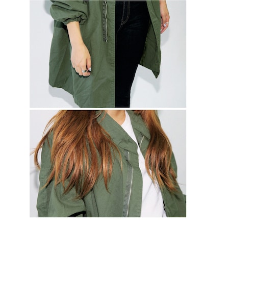 STYLENANDA（スタイルナンダ）の「チャイナカラーミニマルミリタリージャケット（ジャケット/アウター・レディース・カーキ・フリーサイズ）」の7枚目の写真
