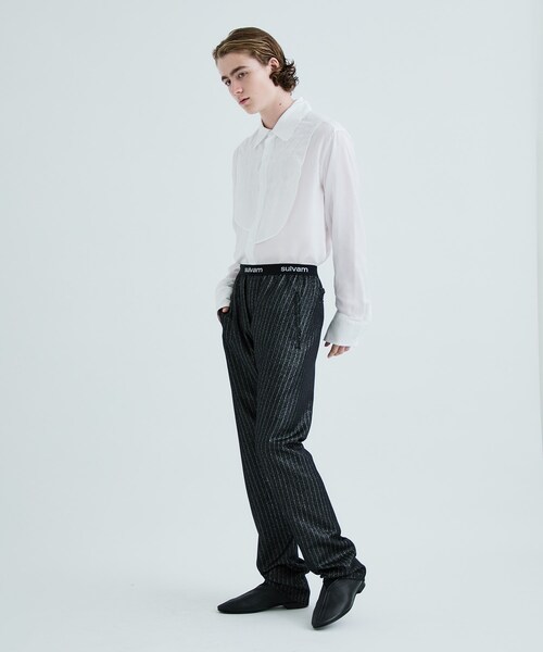 sulvam（サルバム）の「Glitter stripe slim pants（）」 - WEAR