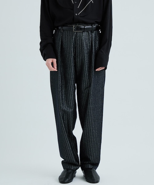 sulvam（サルバム）の「Glitter stripe tapered pants（その他・メンズ・BLACK・S/M）」の4枚目の写真
