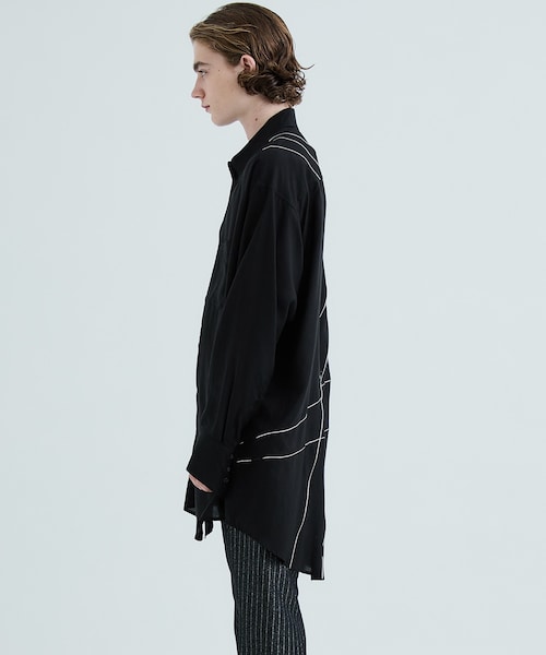 sulvam（サルバム）の「Silver line over shirt（その他・メンズ・WHITE/BLACK・S）」の5枚目の写真