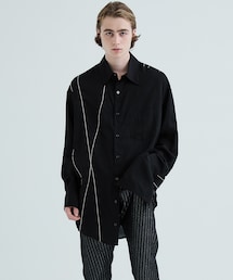 sulvam | Silver line over shirt