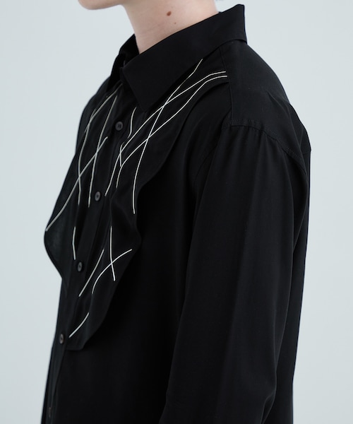 sulvam（サルバム）の「Silver line stand collar shirt（その他・メンズ・WHITE/BLACK・S/M）」の8枚目の写真