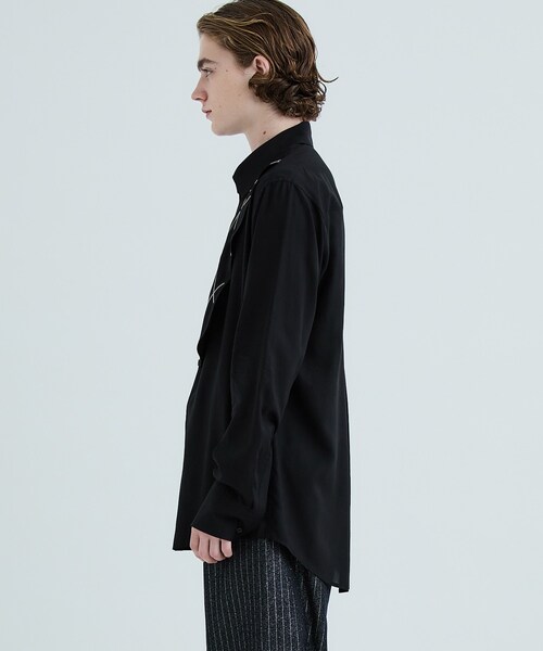 sulvam（サルバム）の「Silver line stand collar shirt（その他・メンズ・WHITE/BLACK・S/M）」の5枚目の写真