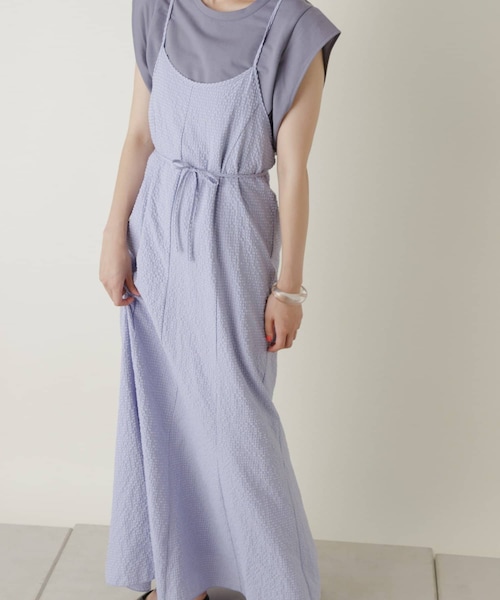 Kastane（カスタネ）の「wovenマーメイドキャミワンピース（ワンピース・レディース・アイボリー/グリーン/ダークグリーン/パープル・F）」の3枚目の写真