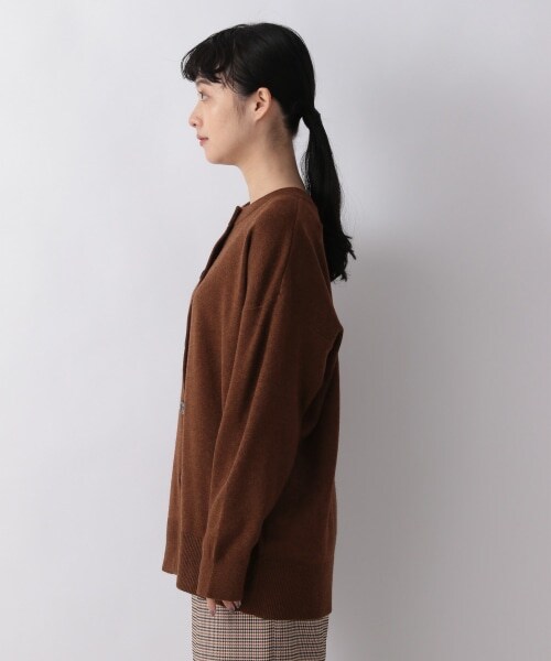 LOWRYS FARM（ローリーズファーム）の「ウスモチモチクルーミドルカーディガン（トップス・アイボリー/ブラック/ダークブラウン/ブルー・フリーサイズ）」の7枚目の写真