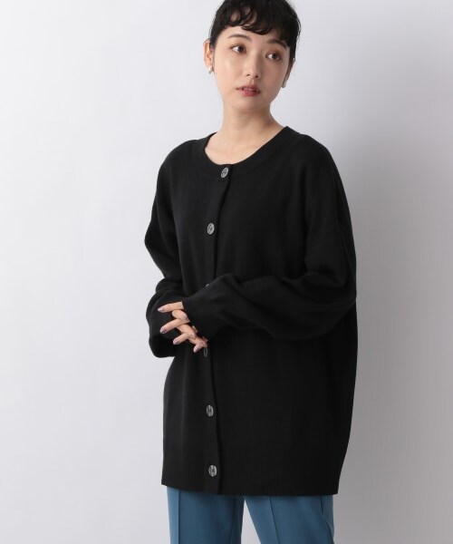 LOWRYS FARM（ローリーズファーム）の「ウスモチモチクルーミドルカーディガン（トップス・アイボリー/ブラック/ダークブラウン/ブルー・フリーサイズ）」の2枚目の写真