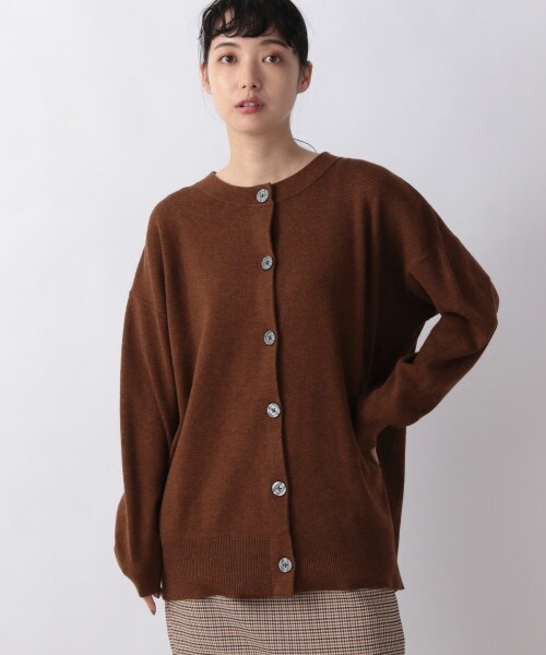 LOWRYS FARM（ローリーズファーム）の「ウスモチモチクルーミドルカーディガン（トップス・アイボリー/ブラック/ダークブラウン/ブルー・フリーサイズ）」の3枚目の写真