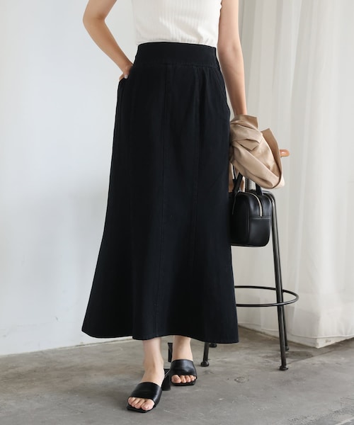 one after another NICE CLAUP（ワンアフターアナザーナイスクラップ）の「マーメイドラインスカート（スカート・レディース・アイボリー/ミント/チェック/ネイビー/ブラック・0）」の2枚目の写真