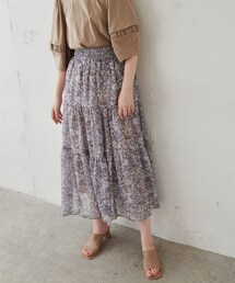 natural couture | エスニック柄落ち感ティアードスカート(スカート)