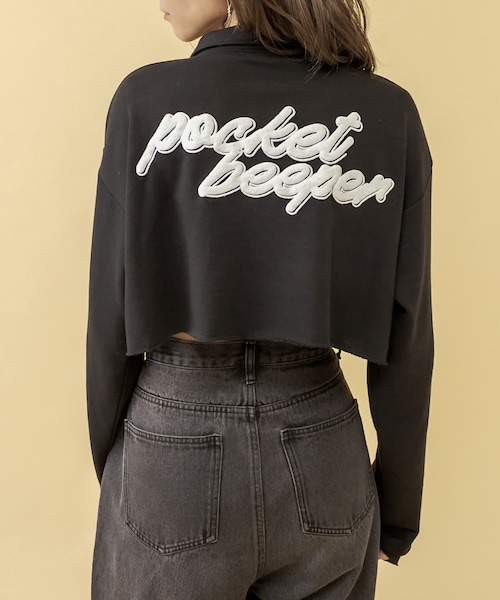 RASVOA（ラスボア）の「カットオフクロップドシャツ（ポロシャツ・レディース・オフホワイト/ブルー/ブラック・F）」の3枚目の写真