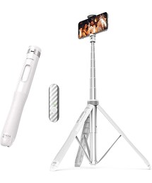 ATUMTEK 51" Selfie Stick Tripod, All in One Extendable Phone Tripod Stand with Bluetooth Remote 360° Rotation for iPhone and Android Phone Selfies, Video Recording, Vlogging, Live Streaming - White