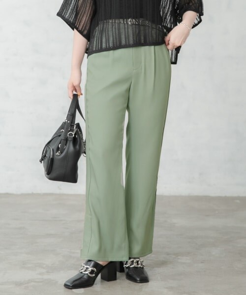 PAGEBOY（ページボーイ）の「ライトWクロスセットアップパンツ（パンツ・ブラック/オリーブ/スチールブルー・F）」の2枚目の写真