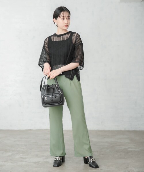 PAGEBOY（ページボーイ）の「ライトWクロスセットアップパンツ（パンツ・ブラック/オリーブ/スチールブルー・F）」の5枚目の写真