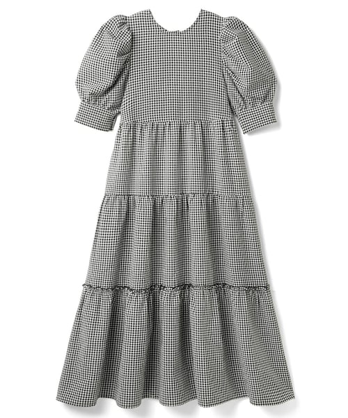 エムズグレイシー　ワンピース　モノトーンギンガムチェック 50周年企画商品 ギンガムチェックワンピース | msgracy