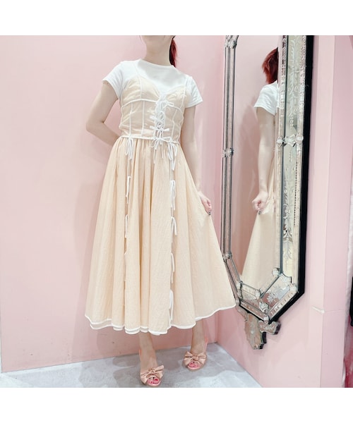 lilLilly（リルリリー）の「【pain】シアーナイロンリボンキャミソール（トップス・レディース・PINK/BLUE/BLACK）」の6枚目の写真