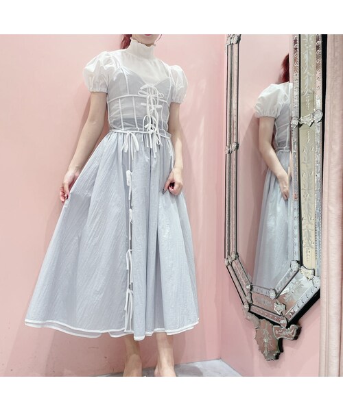 lilLilly（リルリリー）の「【pain】シアーナイロンリボンキャミソール（トップス・レディース・PINK/BLUE/BLACK）」の11枚目の写真