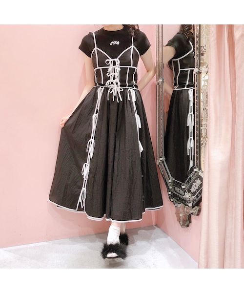 lilLilly（リルリリー）の「【pain】シアーナイロンリボンキャミソール（トップス・レディース・PINK/BLUE/BLACK）」の3枚目の写真