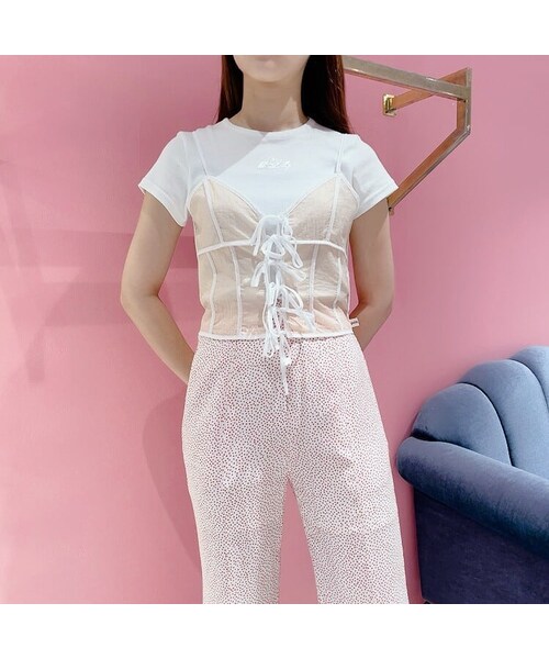 lilLilly（リルリリー）の「【pain】シアーナイロンリボンキャミソール（トップス・レディース・PINK/BLUE/BLACK）」の9枚目の写真