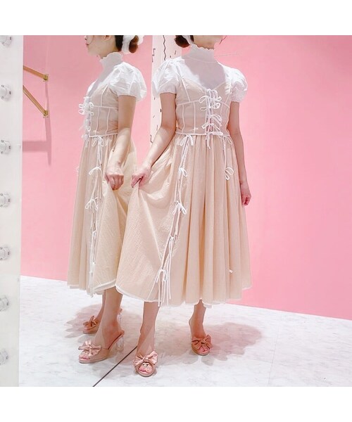 lilLilly（リルリリー）の「【pain】シアーナイロンリボンキャミソール（トップス・レディース・PINK/BLUE/BLACK）」の18枚目の写真