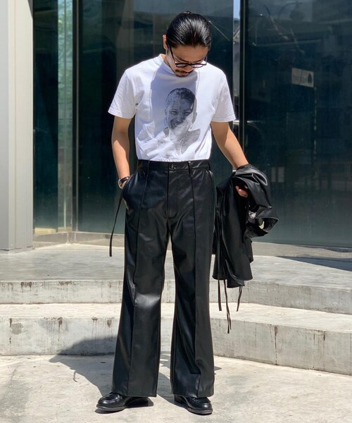 Toironier（トワロニエ）の「Toironier/トワロニエ/VEGAN LEATHER PANTS/ヴィーガンレザーパンツ（パンツ・メンズ・BLACK・F）」の2枚目の写真