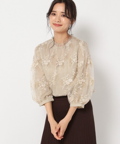 【2着】mysty woman フローラル刺繍レースブラウス オフィスカジュアル 楽天市場】【SALE／50%OFF】【堀未央奈さん着用アイテム