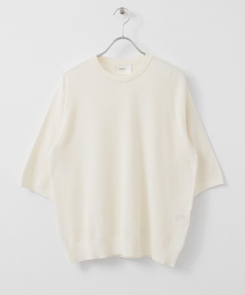 unify(ユニファイ)の「UNIFY Cotton Silk Knit T-shirts(その他・レディース・OFF WHITE/BROWN/BLACK・one)」の4枚目の写真