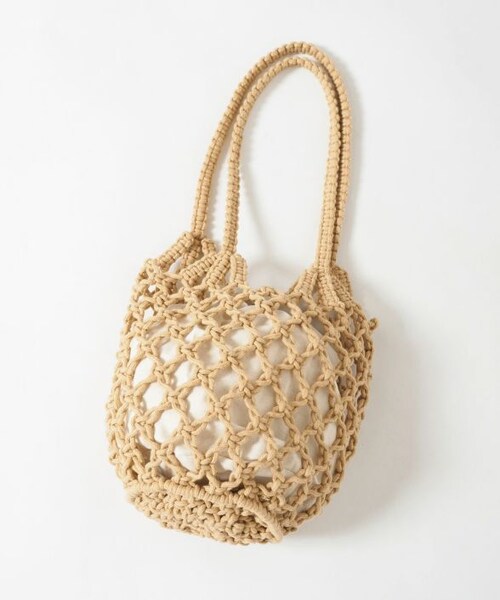 Crisp（クリスプ）の「マクラメバッグ[c3k2900b]（ハンドバッグ・レディース・ベージュ/ブラック・FREE）」の4枚目の写真