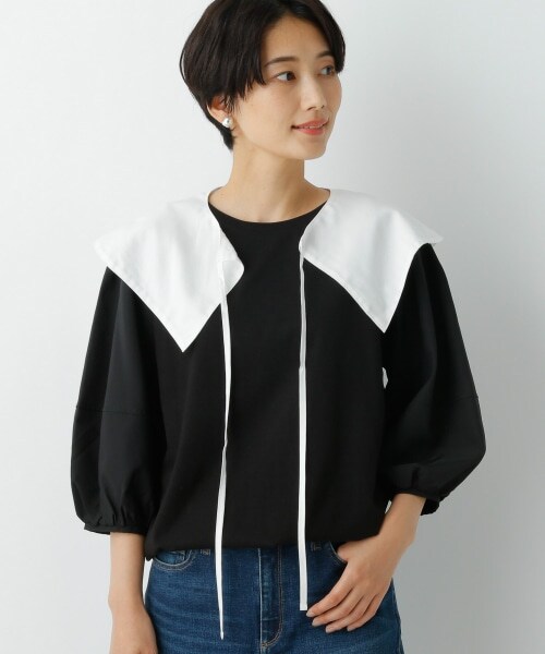 LEPSIM(レプシィム)の「アソートつけ襟(ファッション雑貨・フリル×オフホワイト/セーラー/フリル×ブラック・ONE SIZE)」の6枚目の写真