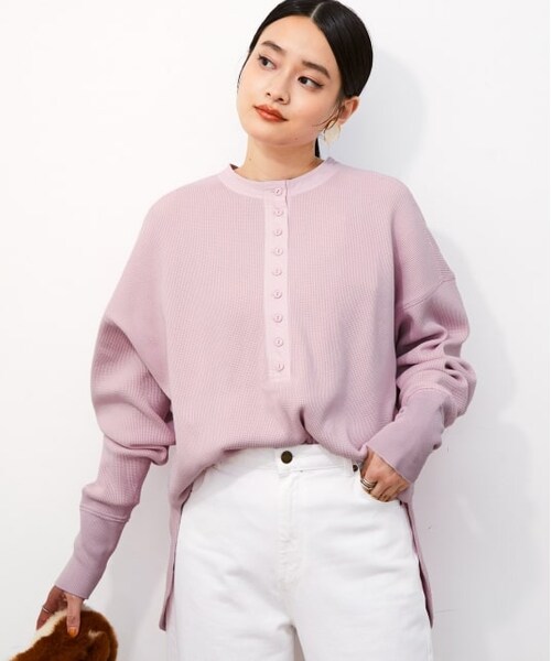 ADAM ET ROPE'(アダムエロペ)の「【一部カラーWEB限定】2WAYサーマルプルオーバー(トップス・レディース・ピンク/ブラック/オフホワイト・F)」の3枚目の写真