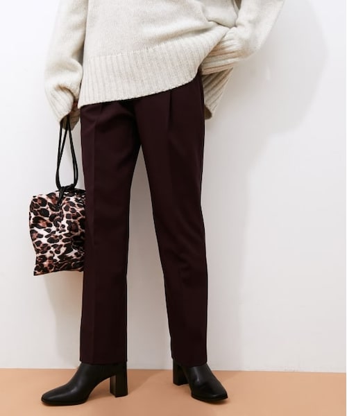 ADAM ET ROPE'(アダムエロペ)の「スリムスラックス(パンツ・レディース・ダークブラウン/ピンク/ブラック・38/36/34)」の2枚目の写真