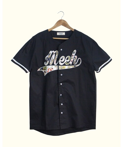 meeh(ミー)の「Woven Baseball Jersey With Embroidery(その他・メンズ・Black・Small/Medium/Large)」の1枚目の写真