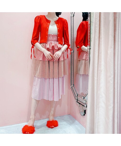 lilLilly(リルリリー)の「マルチリボンカーディガン(トップス・レディース・WHITE/PINK/RED/BLACK)」の11枚目の写真