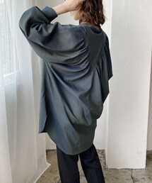 CAPRICIEUX LE'MAGE | カラーストライプVギャザーシャツ(シャツ/ブラウス)